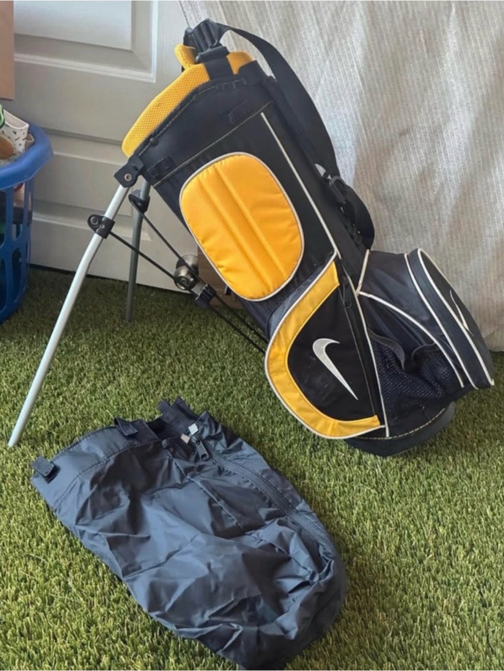 Nike Black and Yellow kids  Stand Bag